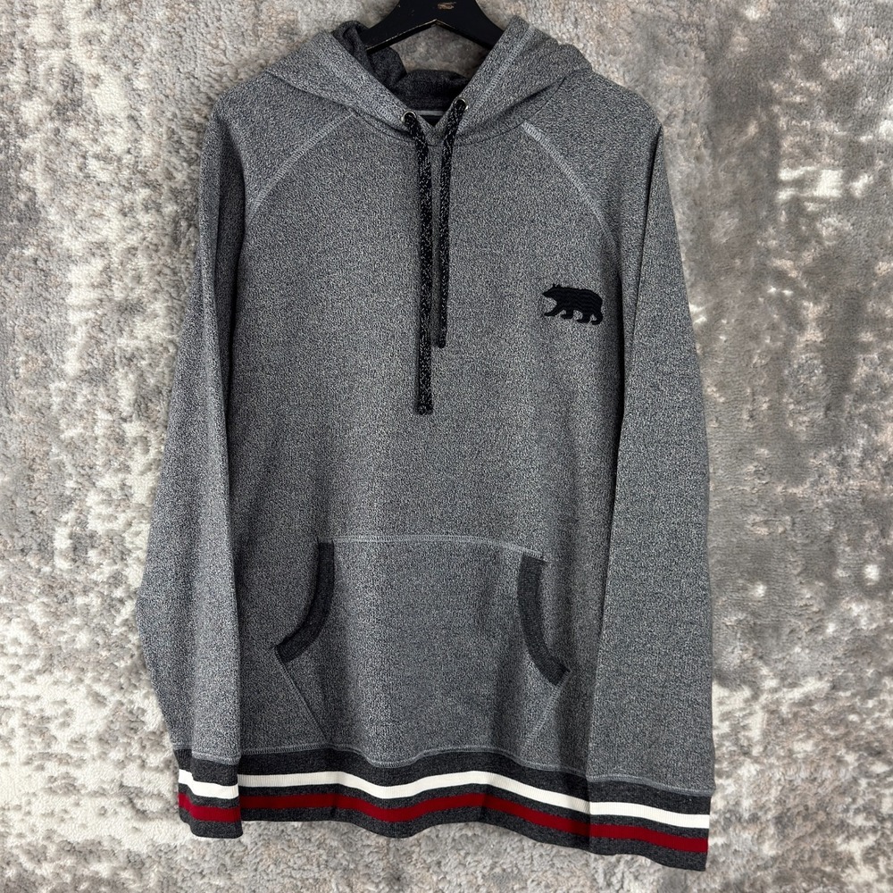 Hatley‎ Size L Outdoor Hooded Drawstring Sweater Gray Long Sleeve Pullover